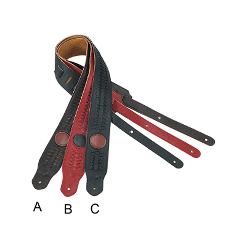 CGS807 GENUINE LETHER LINE GUITAR STRAP