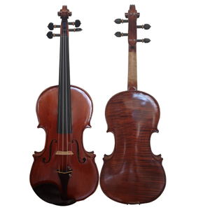 Hand carved and Hand German Varnish Color European Fully Flame Tone Wood Violin CV1419