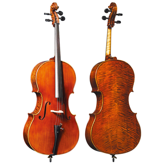 Carved Spruce Top; Highly Flamed Maple Back and sides Cello (CC6019)