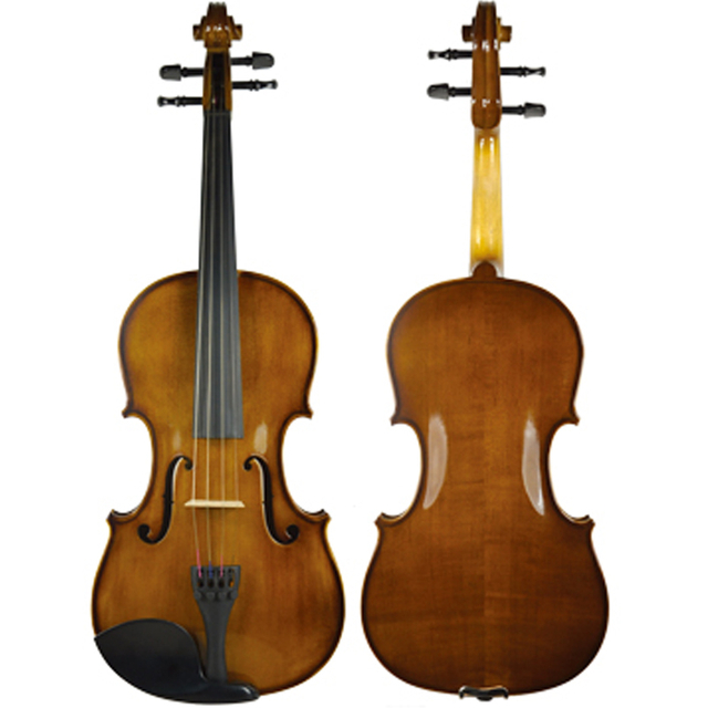 Brown Gloss Solid Wood Carved Viola (CV1013NM)