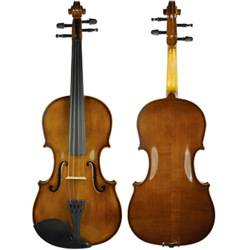 Brown Gloss Solid Wood Carved Viola (CV1013NM)
