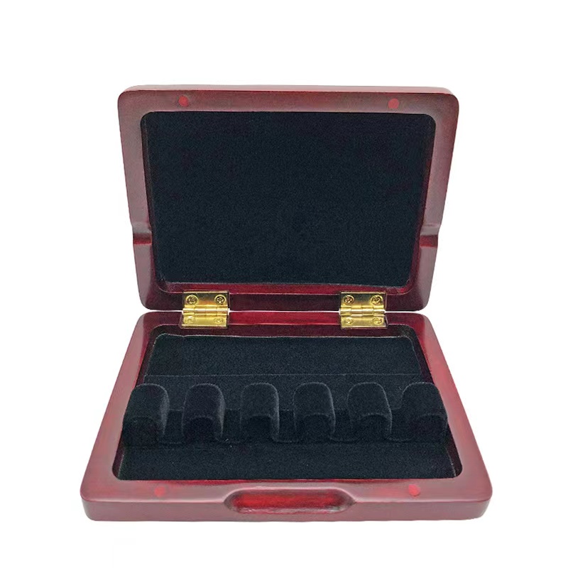 Basson Red Wood Color Wooden Bassoon Reed Box for 5 Reeds Hold with Soft Velvet