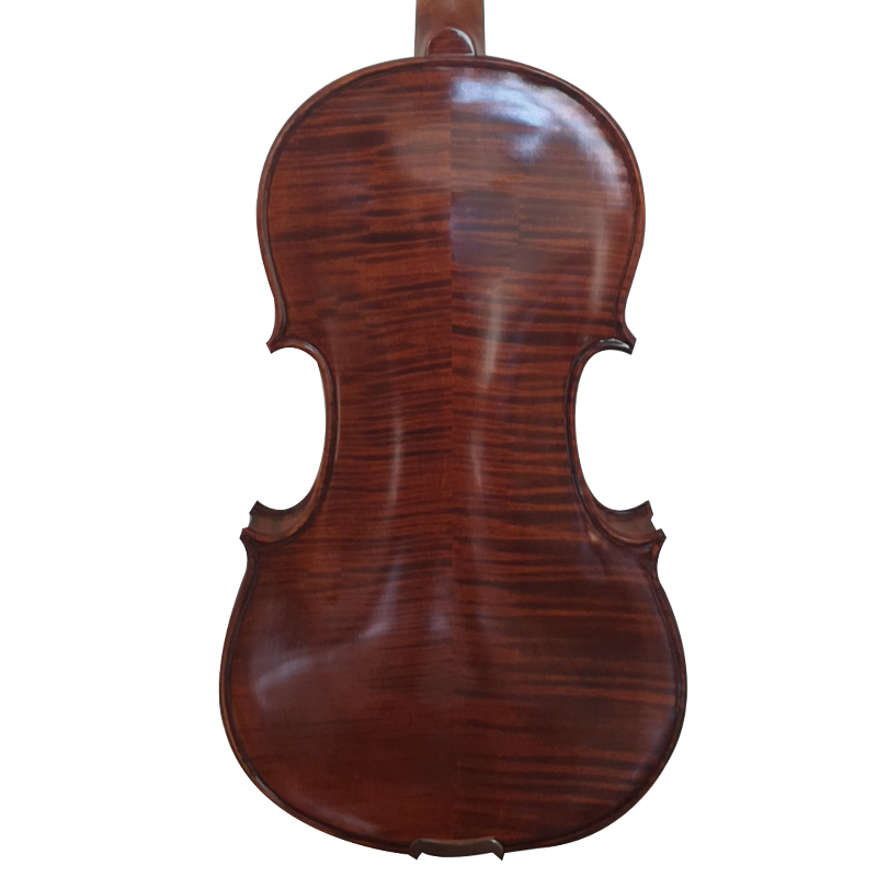 Hand carved and Hand German Varnish Color European Fully Flame Tone Wood Violin CV1419